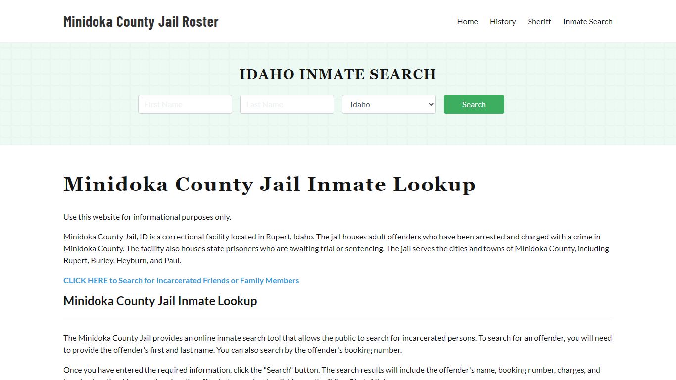 Minidoka County Jail Roster Lookup, ID, Inmate Search